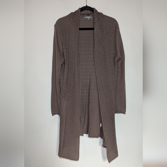 NY Collection Tan Duster Cardigan with Pleated Back Women's Size XL - Picture 1 of 5